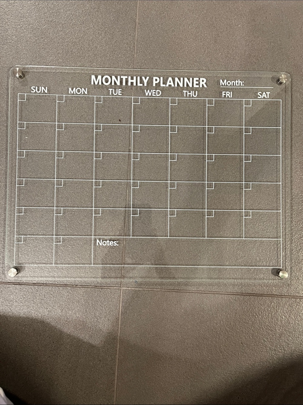 Acrylic Calendar Dry Erase Magnetic Monthly Planner Wipe Clean Gift Organization